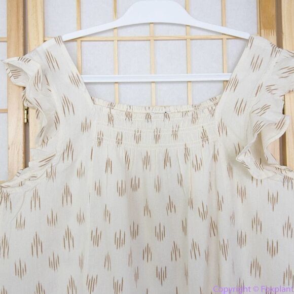 NEW Madewell Smocked Ruffle-Strap‎ Tank Top in Ikat, XL - Picture 4 of 16